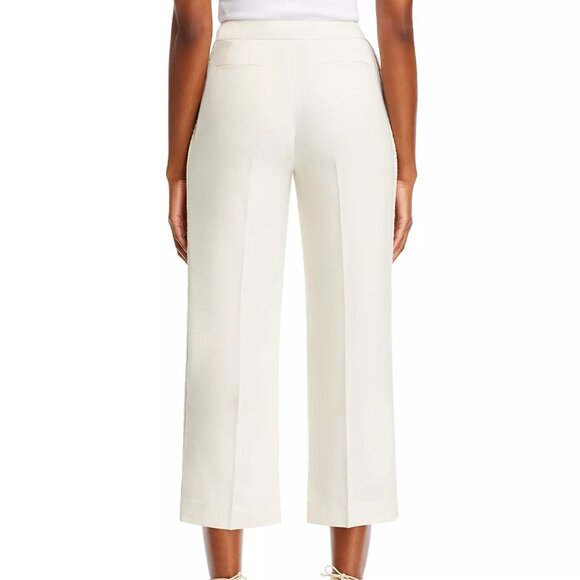 88$ T Tahari Braided Detail Wide-Leg Cropped Ankle Pants Size 6 Toasted Beige - Picture 3 of 5